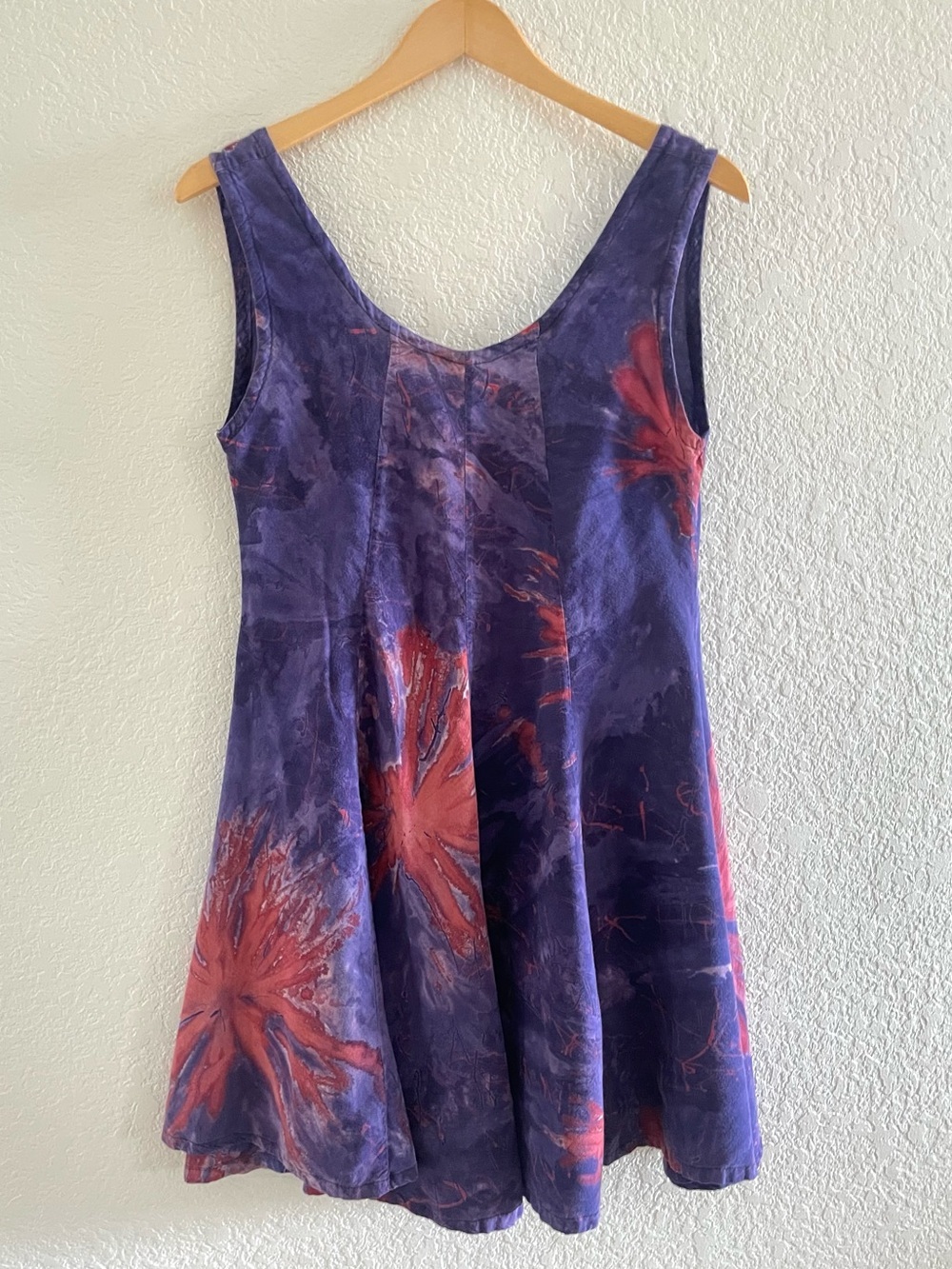 Vintage 90s Partizan Tie Dye Panel Dress Whimsigoth Festival A-Line Mini Sz M
